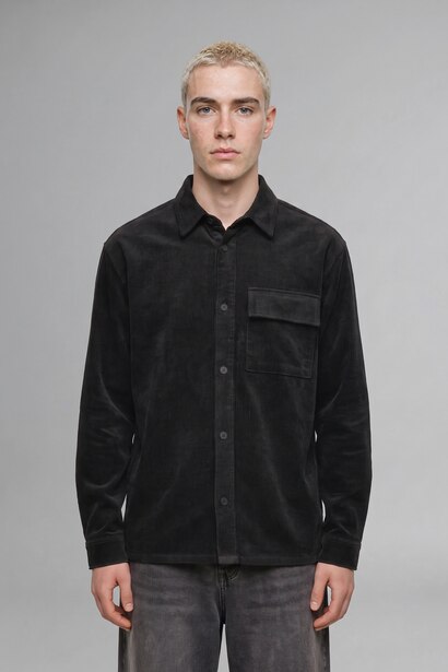 Boxy Fit Cotton Long Sleeve Shirt
