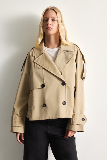 Relaxed Fit Kısa Trençkot