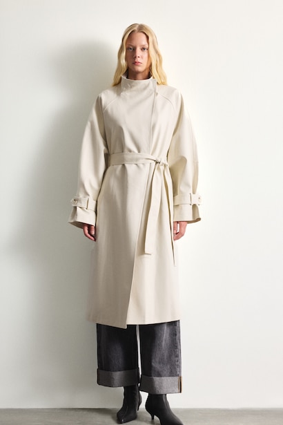 Relax Fit Water-Repellent Twill Trench Coat