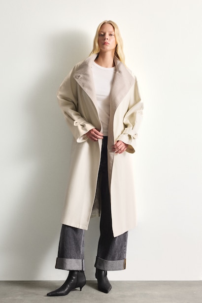 Relax Fit Water-Repellent Twill Trench Coat