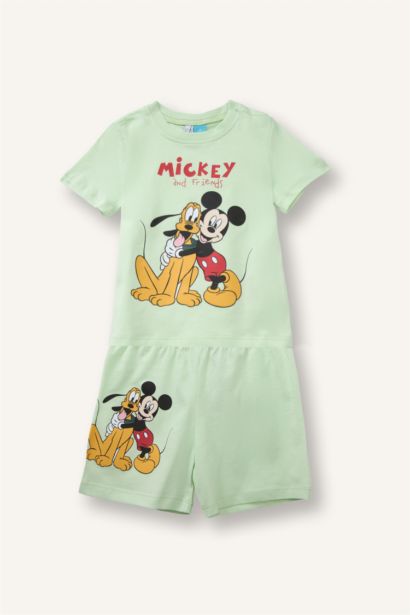 2 piece Regular Fit Mickey & Minnie Licensed Knitted Pyjamas