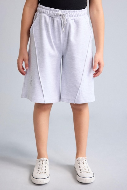 Girl Elastic Waist Wide Leg Shorts