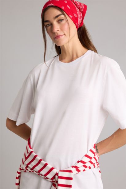 Relax Fıt Bisiklet Yaka Basıc Düz Modal Kısa Kollu Tişört