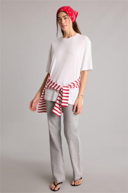 Relax Fıt Bisiklet Yaka Basıc Düz Modal Kısa Kollu Tişört