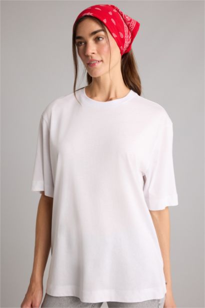 Relax Fıt Bisiklet Yaka Basıc Düz Modal Kısa Kollu Tişört