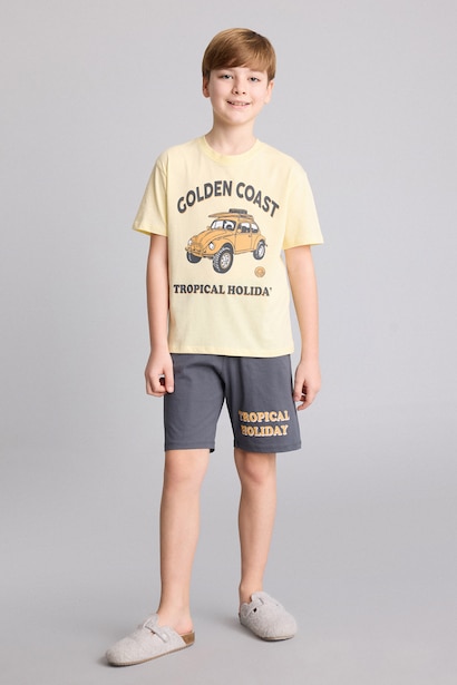 Boy 2 piece Regular Fit Printed Knitted Pyjamas