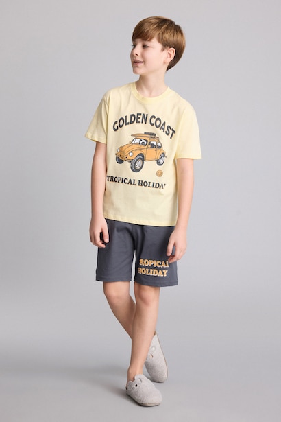 Boy 2 piece Regular Fit Printed Knitted Pyjamas