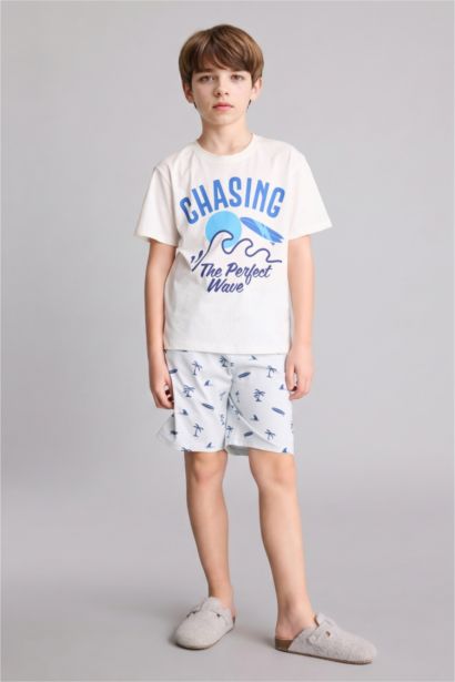 2 piece Regular Fit Printed Knitted Pyjamas