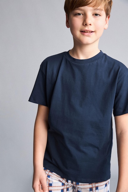 %100 Pamuk Baskılı Tişört Şort Pijama Takımı Erkek Çocuk