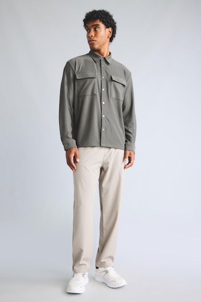 Standard Fit Stretch Fabric Trousers
