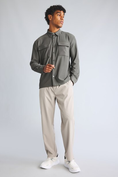 Standard Fit Stretch Fabric Trousers