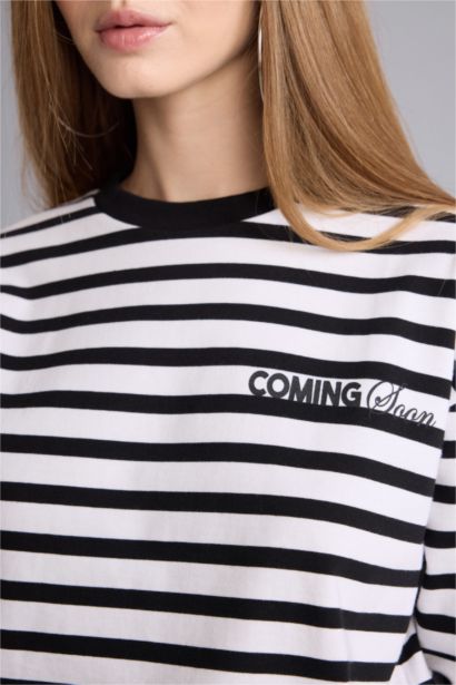 Regular Fıt Çizgili Tişört