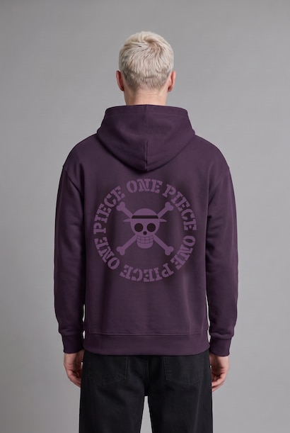 One Piece Baskılı Kapüşonlu Sweatshirt