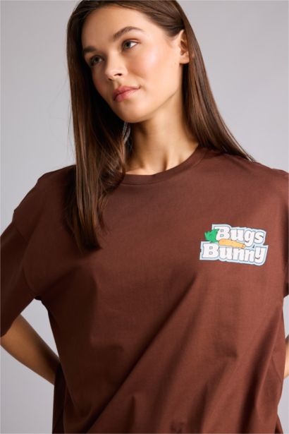 %100 Pamuk Looney Tunes Oversıze Kısa Kollu Tişört