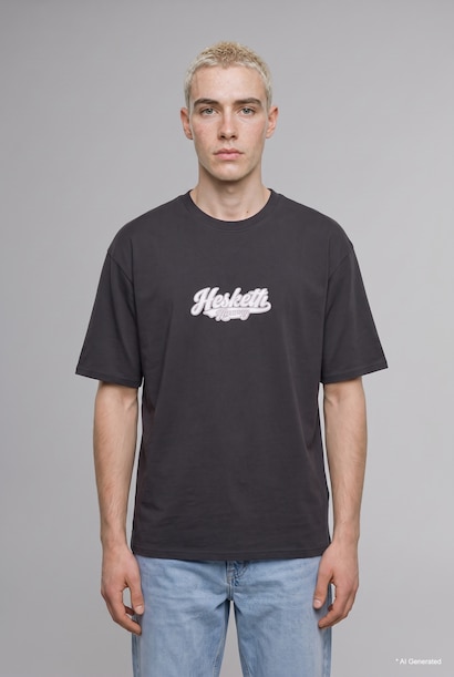T-shirt à manches courtes 100% coton à col rond imprimé texte Hesketh Racing Coupe boxy