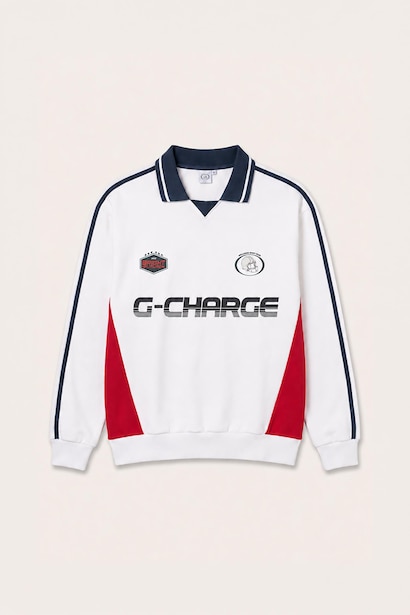 Boxy Fit Baskılı Uzun Kollu Sweatshirt