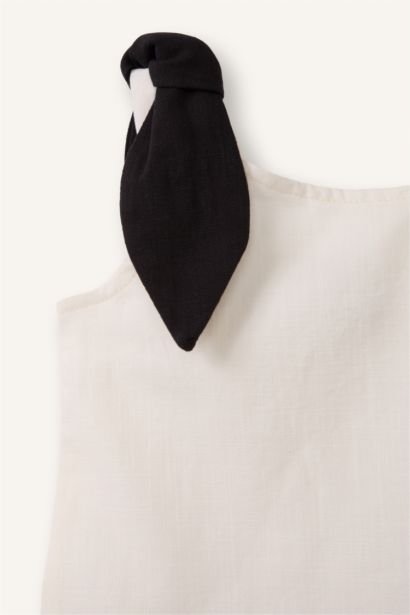 Kare Yaka Pamuklu Gömlek Kız Bebek