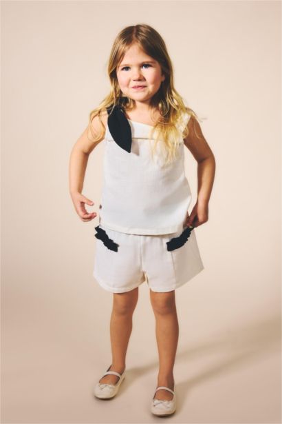 Baby Girl Regular Fit Elastic Band Shorts