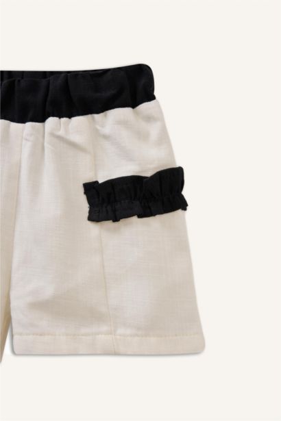 Baby Girl Regular Fit Elastic Band Shorts