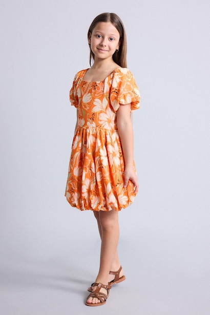 Girl Short Sleeve Woven Dress