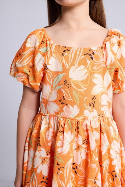 Girl Short Sleeve Woven Dress