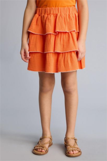 Girl Muslin Regular Fit Skirt