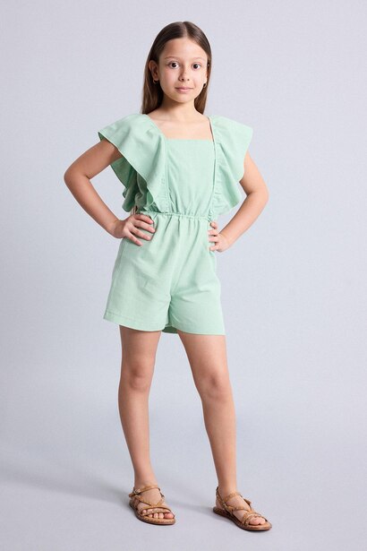 Linen Look Sleeveless Jumpsuit