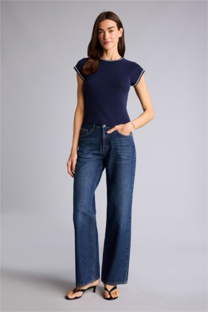 Regular Fıt Ribana Kısa Kollu Tişört