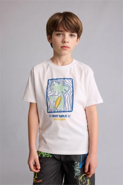 Regular Fit Kısa kollu Baskılı Tişört Erkek Çocuk