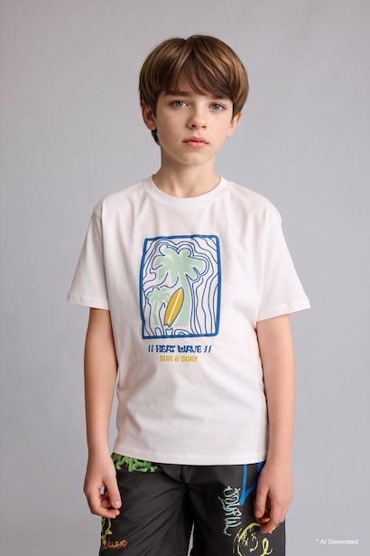 Boy New Regular Fit Printed Short Sleeve T-Shirt
