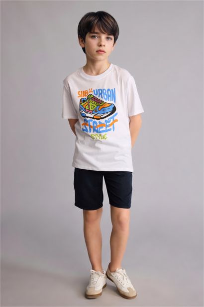 Regular Fit Kısa kollu Baskılı Tişört Erkek Çocuk