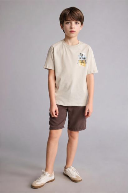 Regular Fit Kısa kollu Baskılı Tişört Erkek Çocuk