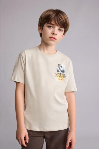 Regular Fit Kısa kollu Baskılı Tişört Erkek Çocuk