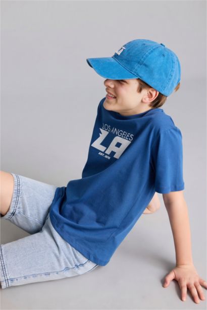 T-shirt imprimé à col rond et manches courtes Coupe régulière pour garçon