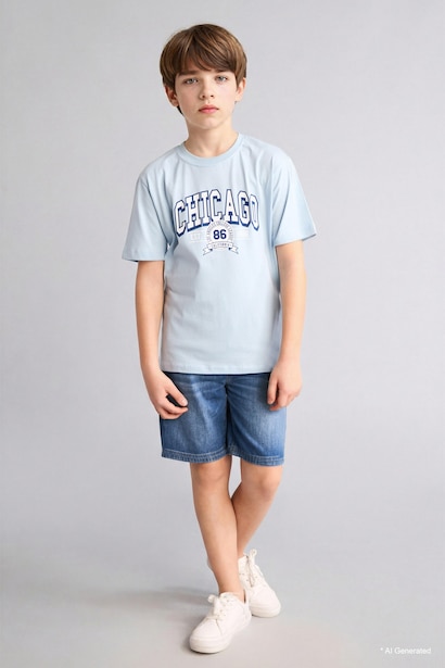 Boy New Regular Fit Printed Short Sleeve T-Shirt