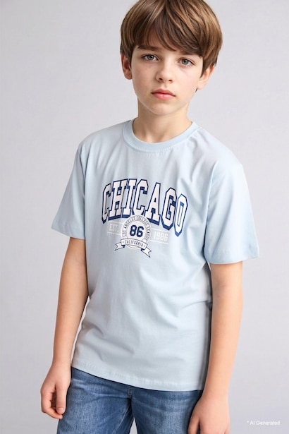 Boy New Regular Fit Printed Short Sleeve T-Shirt