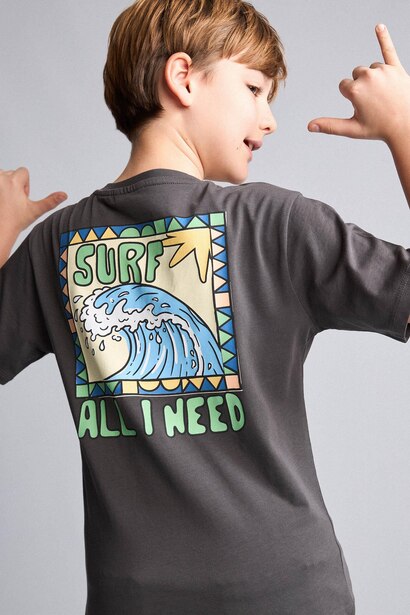 Boy New Regular Fit Crew Neck Printed T-Shirt