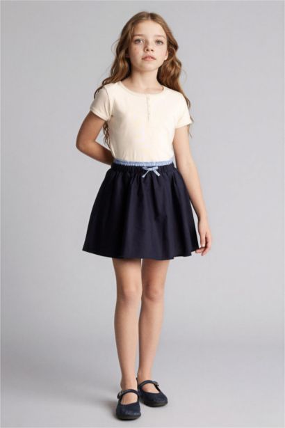 Girl Cotton Regular Fit Skirt