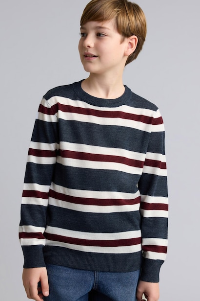 Pull en maille à col rond Coupe régulière pour garçon