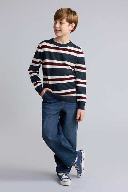 Pull en maille à col rond Coupe régulière pour garçon
