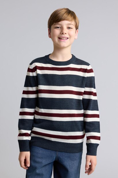 Pull en maille à col rond Coupe régulière pour garçon