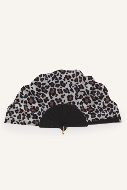 Leopar Desenli Yelpaze Kadın