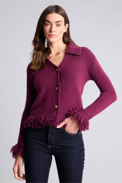 Püsküllü Triko Hırka