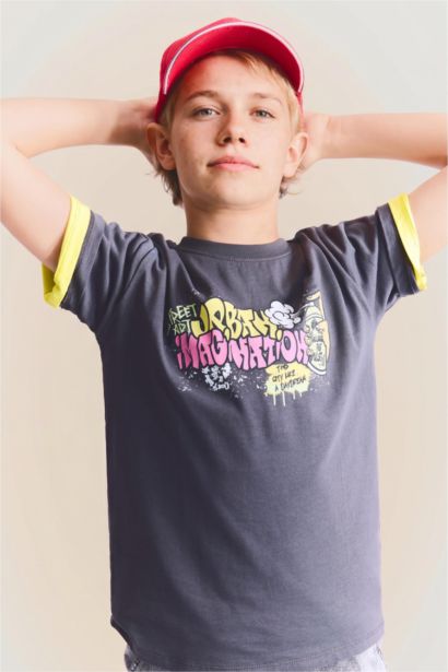 Boy New Regular Fit Printed Short Sleeve T-Shirt
