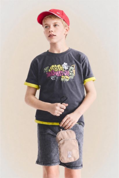Boy New Regular Fit Printed Short Sleeve T-Shirt