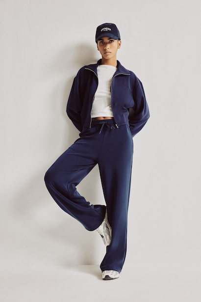 Fermuarlı Crop Modal Basic Hırka