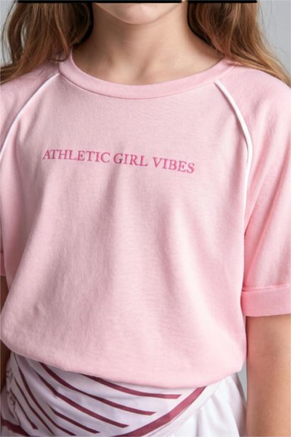 Oversize Fit Slogan Short Sleeve T-Shirt
