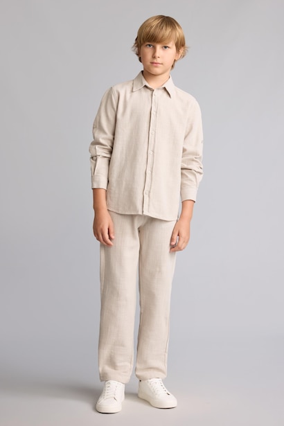 Boy Regular Fit Straight Leg 100% Cotton Trousers