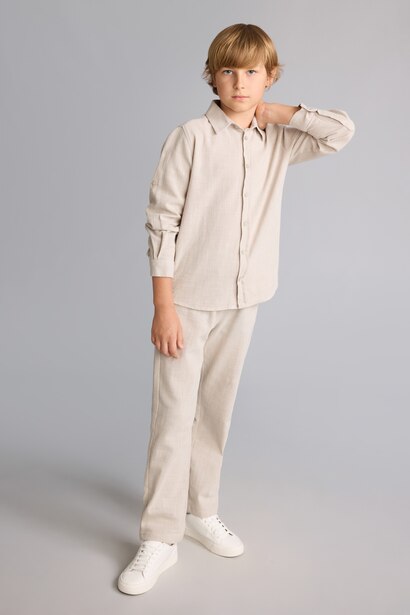 Boy Regular Fit Straight Leg 100% Cotton Trousers