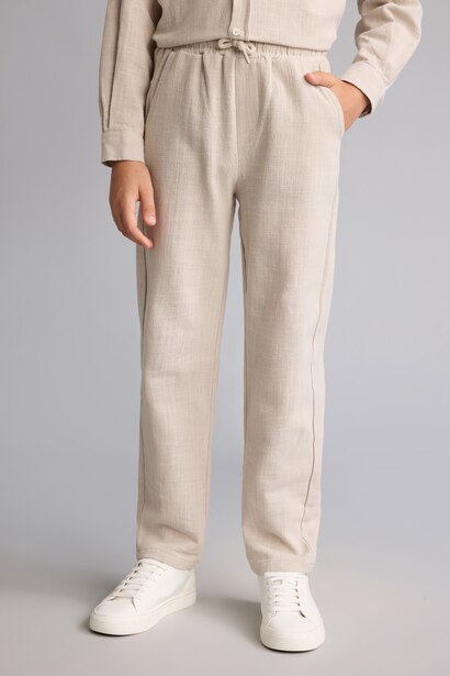 Boy Regular Fit Straight Leg 100% Cotton Trousers